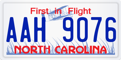 NC license plate AAH9076