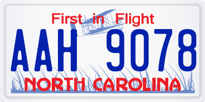 NC license plate AAH9078
