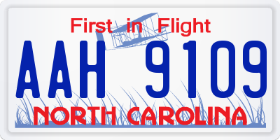 NC license plate AAH9109
