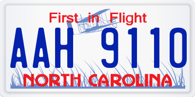 NC license plate AAH9110