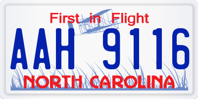 NC license plate AAH9116