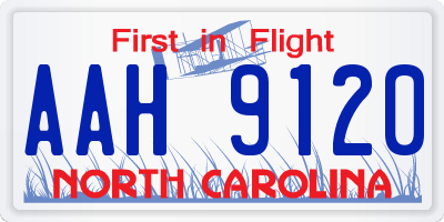 NC license plate AAH9120