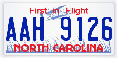 NC license plate AAH9126