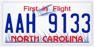 NC license plate AAH9133