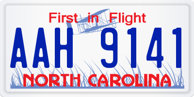 NC license plate AAH9141