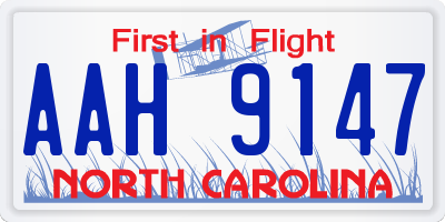 NC license plate AAH9147