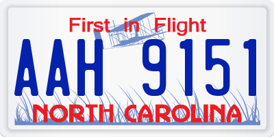 NC license plate AAH9151
