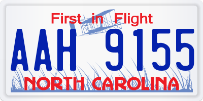 NC license plate AAH9155