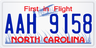 NC license plate AAH9158