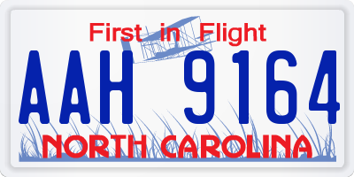 NC license plate AAH9164