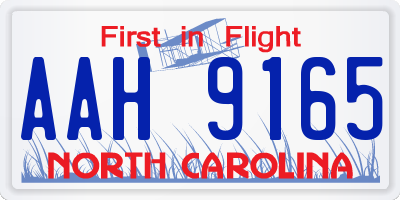 NC license plate AAH9165
