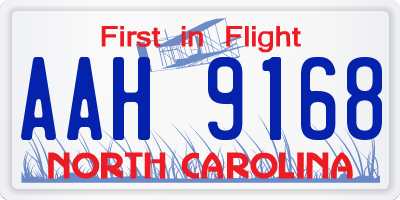NC license plate AAH9168