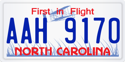 NC license plate AAH9170