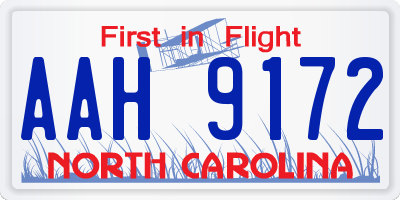 NC license plate AAH9172