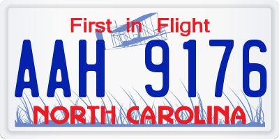 NC license plate AAH9176