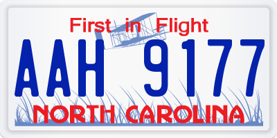 NC license plate AAH9177