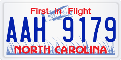 NC license plate AAH9179