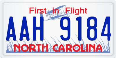 NC license plate AAH9184