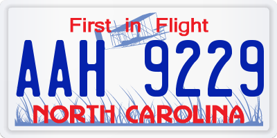 NC license plate AAH9229