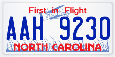NC license plate AAH9230