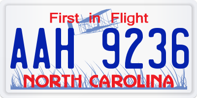 NC license plate AAH9236
