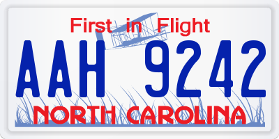 NC license plate AAH9242