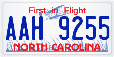 NC license plate AAH9255