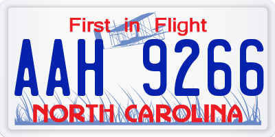 NC license plate AAH9266