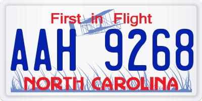 NC license plate AAH9268