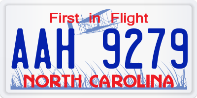 NC license plate AAH9279
