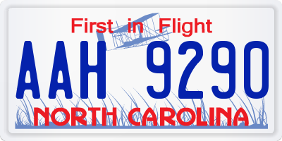 NC license plate AAH9290