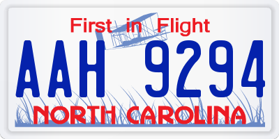 NC license plate AAH9294