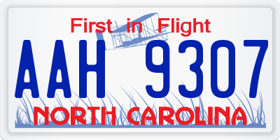 NC license plate AAH9307