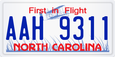 NC license plate AAH9311