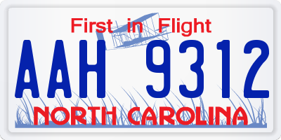 NC license plate AAH9312