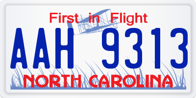 NC license plate AAH9313