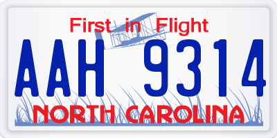 NC license plate AAH9314