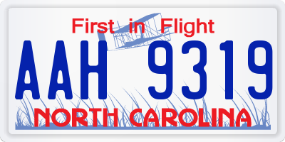 NC license plate AAH9319