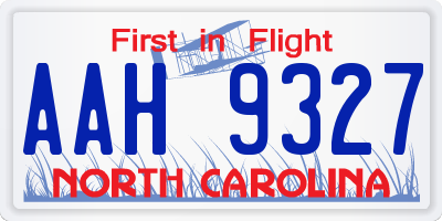 NC license plate AAH9327