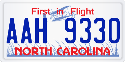 NC license plate AAH9330