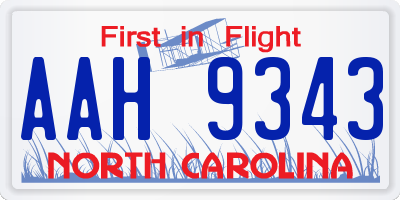 NC license plate AAH9343