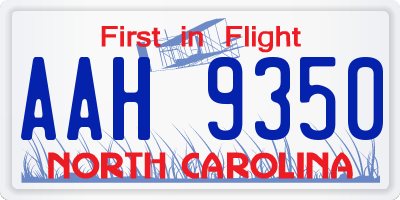 NC license plate AAH9350