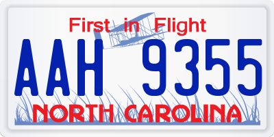 NC license plate AAH9355
