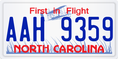 NC license plate AAH9359
