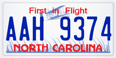 NC license plate AAH9374