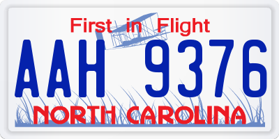 NC license plate AAH9376