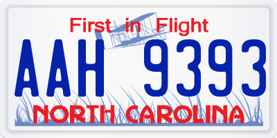 NC license plate AAH9393