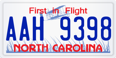 NC license plate AAH9398