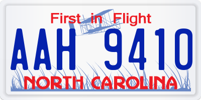 NC license plate AAH9410