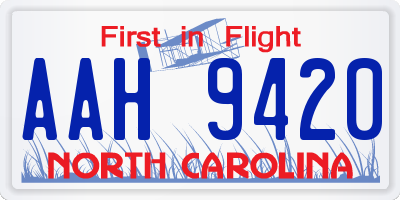 NC license plate AAH9420